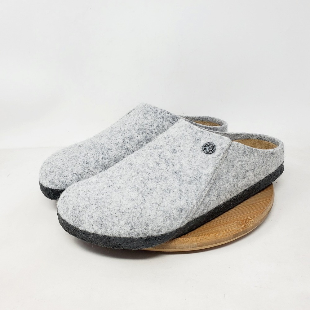 Birkenstock Zermatt Clogs 41 Womens 10 Grey Wool Slip On Mule Comfort Shoes - Picture 5 of 13
